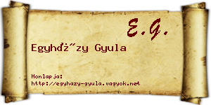 Egyházy Gyula névjegykártya